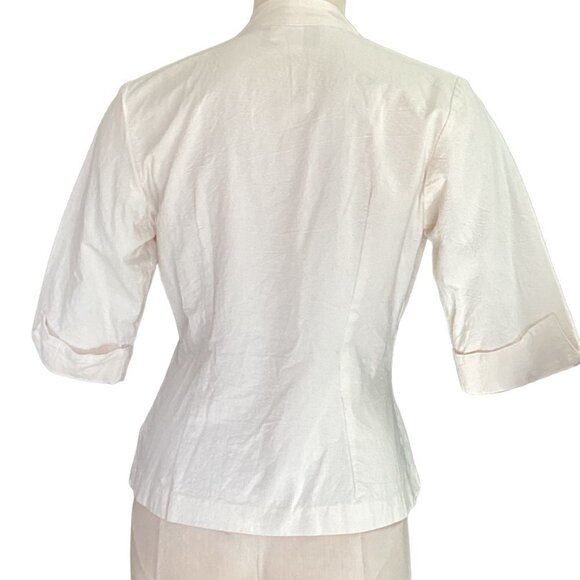 Samia Button Down Top Pintuck Pleat Half Sleeves Fitted Waist Sz S #34L - Picture 6 of 8